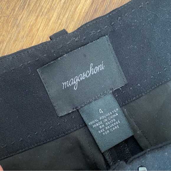 Magaschoni Black Wide Leg Pleated Palazzo Trousers - 4 Tall - Picture 4 of 5